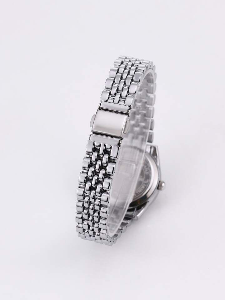 Shein Rhinestone Decor Round Pointer Quartz Watch