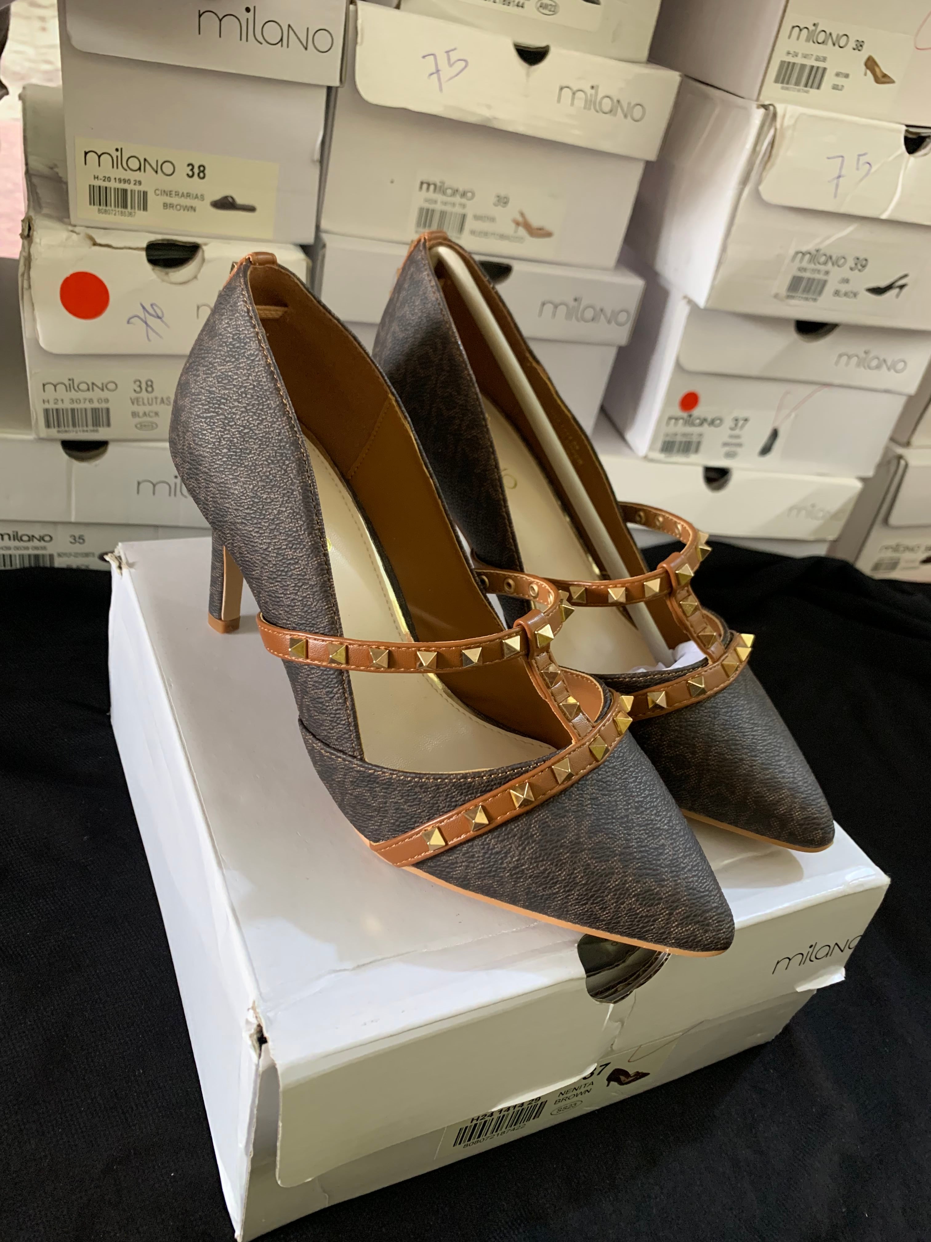 MILANO NENITA BROWN PUMPS HEELS