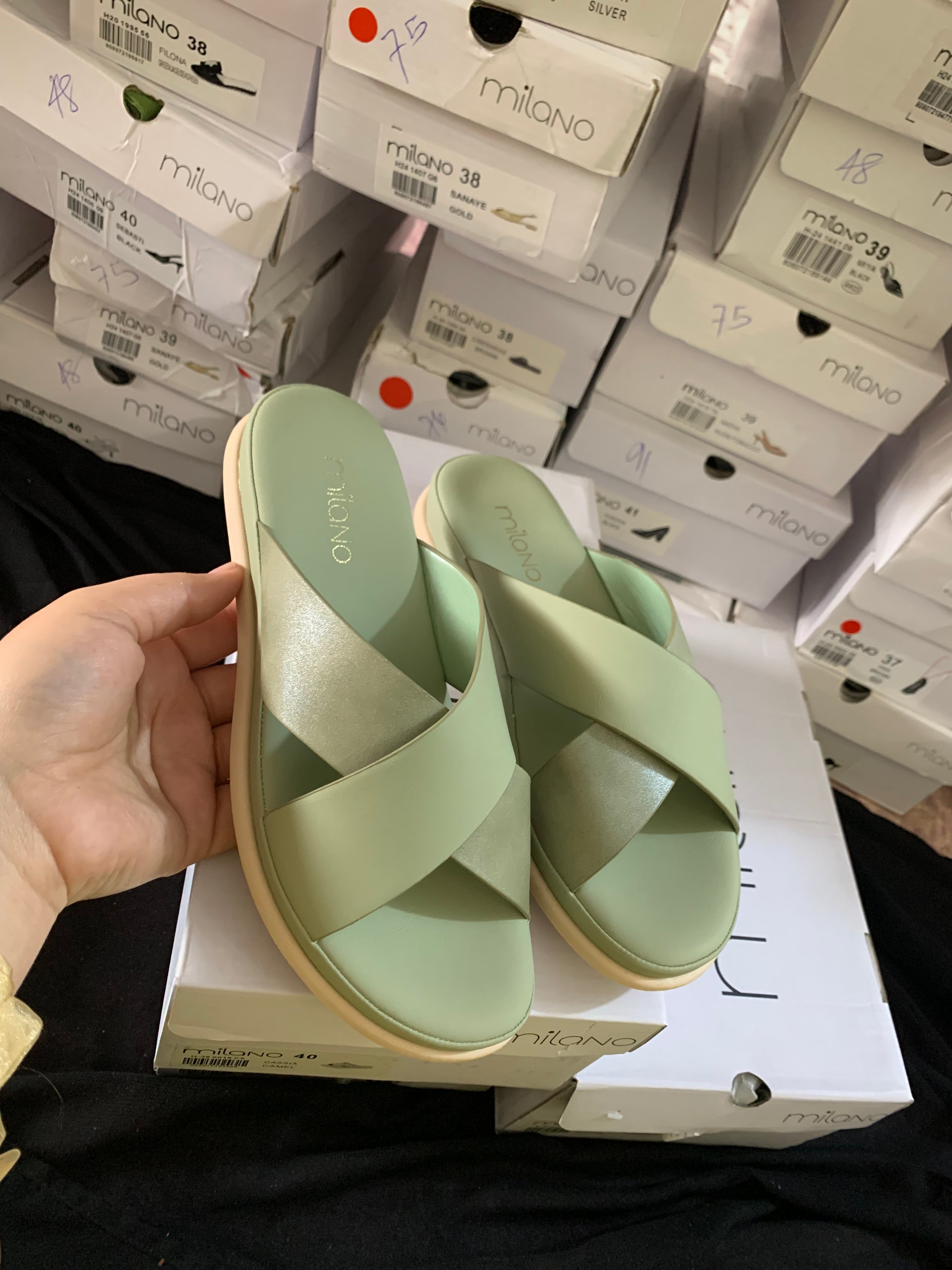 MILANO MINT/lime COMFORTABLE FLATS