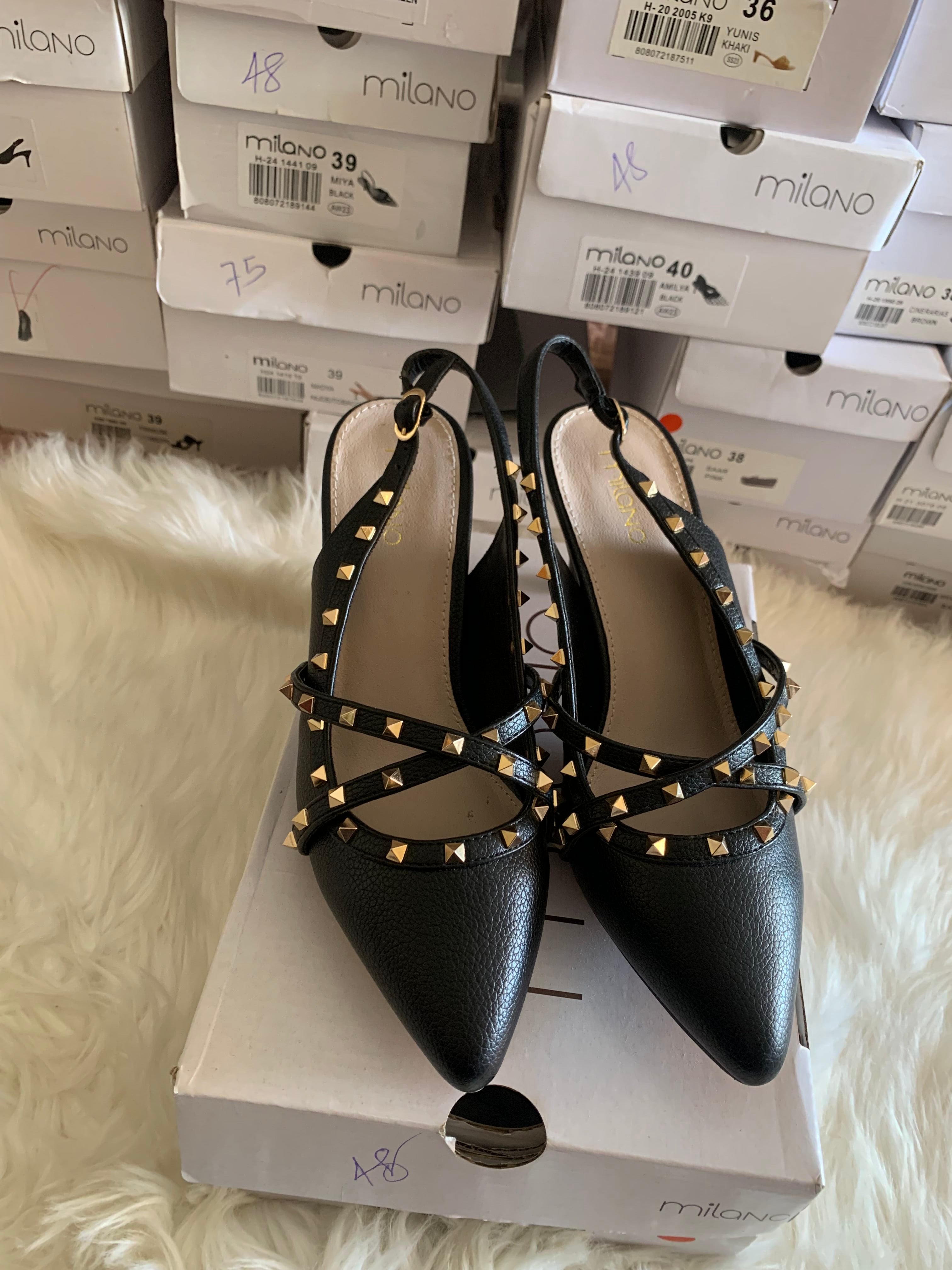 MILANO VALERINA BLACK PUMP HEELS