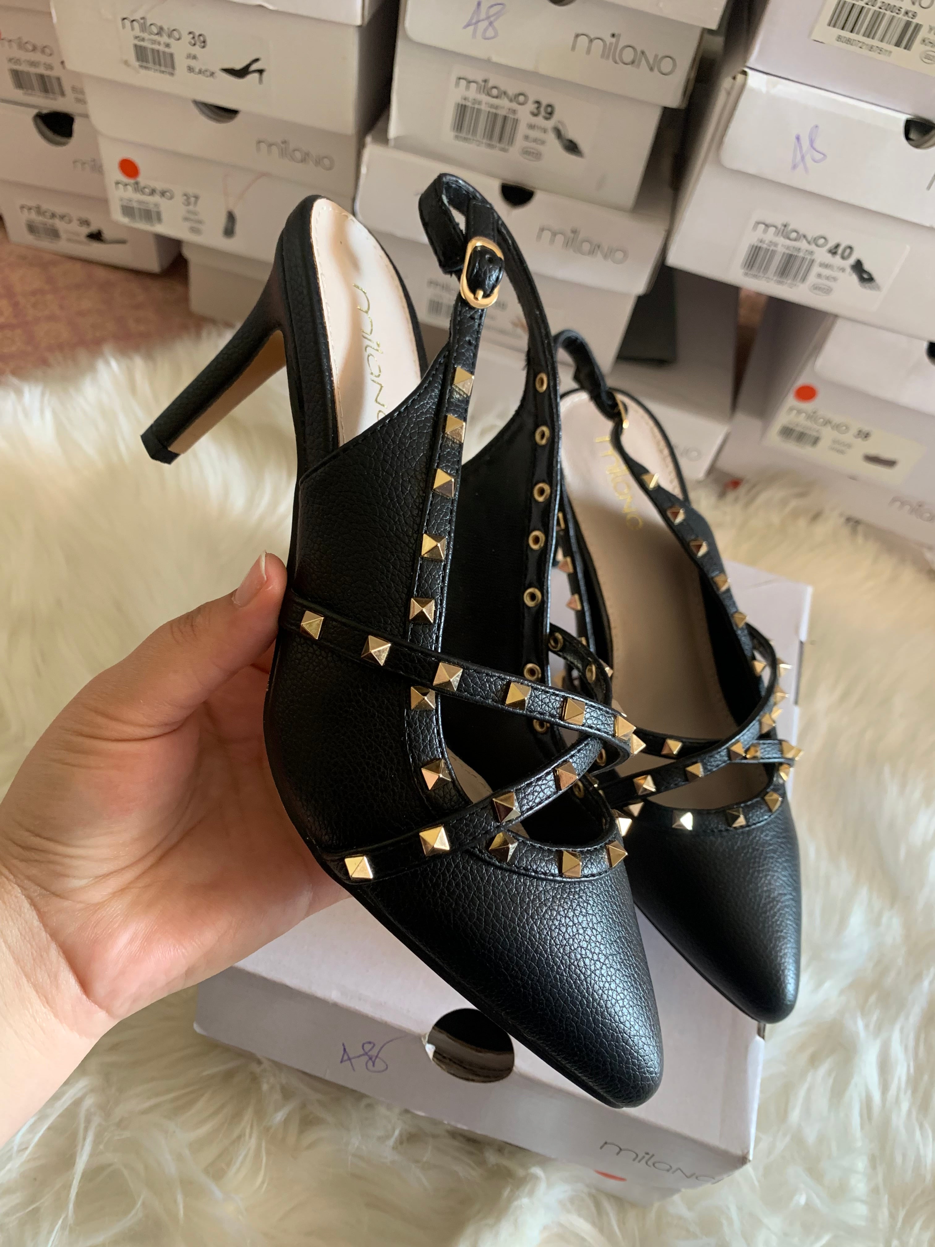 MILANO VALERINA BLACK PUMP HEELS