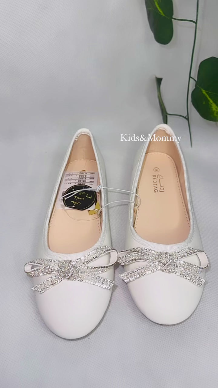 Beautiful redtag white bow embelished pump shoes